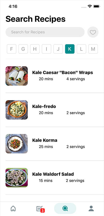 Search through 100s of Recipes